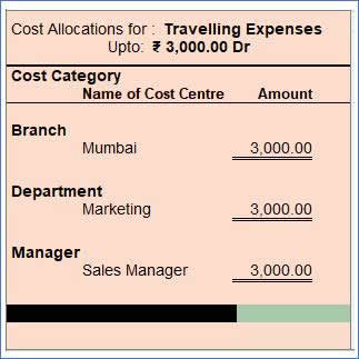 Cost Centre and Cost Category in TallyERP9